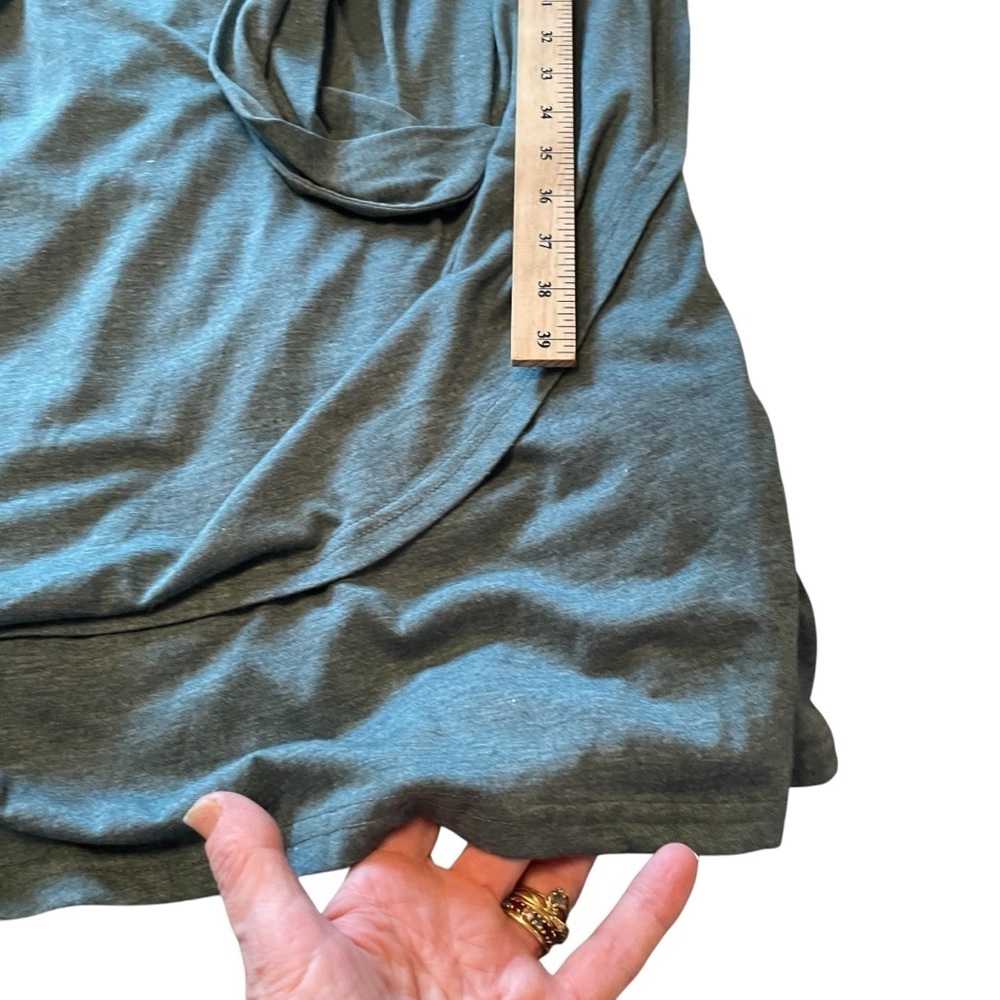 BloomChic Heathered Green Wrap Dress-Knots in front-Dome fastener-Size 22-26 NWT - Picture 10 of 11